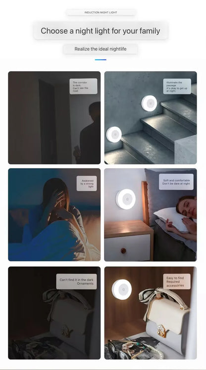 LED Touch Night Light USB Rechargeable – Magnetic Wall Light for Bedroom & Hallway