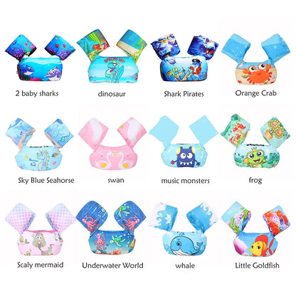 Kids Swim Float Vest with Arm Bands – Cartoon Pool Safety Jacket