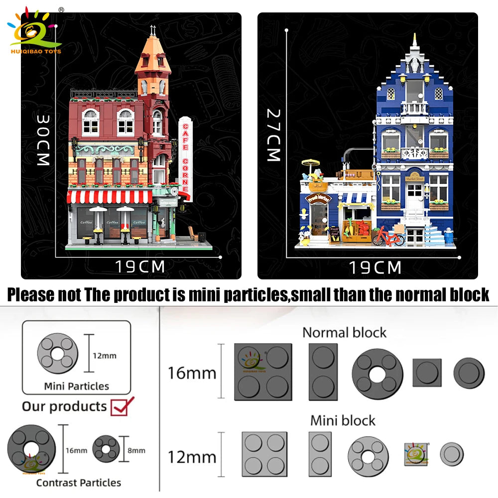 Corner Coffee Shop MOC Building Blocks Set – City Street View