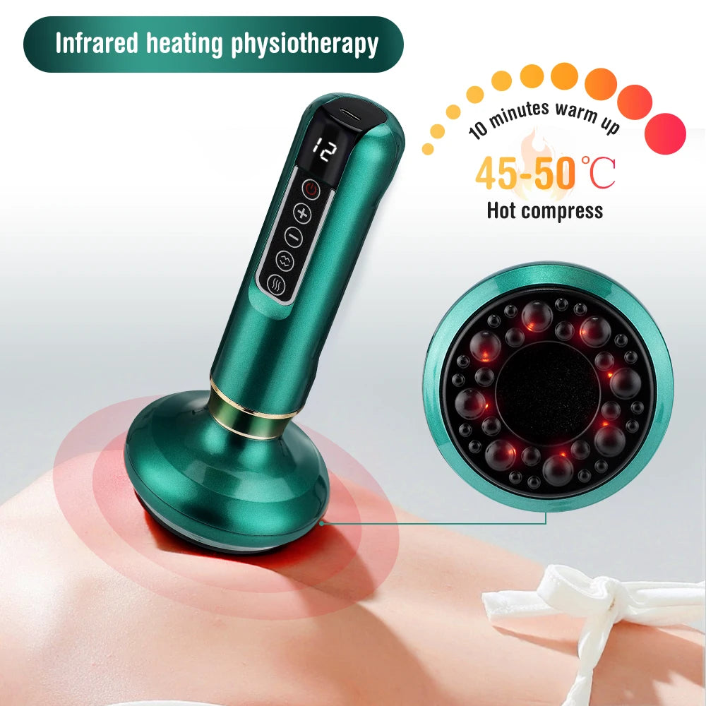 Electric Vacuum Cupping Massager with Heat & Scraping