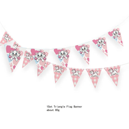 Marie Cat Party Supplies – Disposable Tableware Set, 10 Pcs