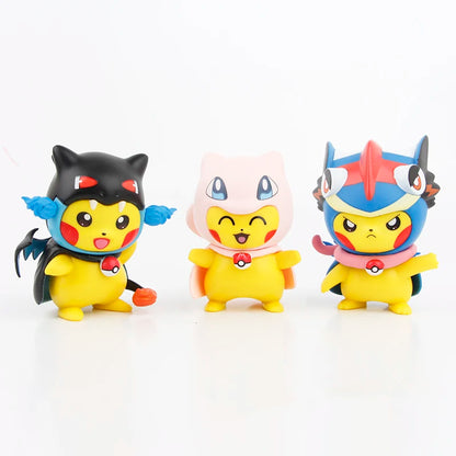 6 Piece Pokémon Pikachu Charizard and Mew Figure Set