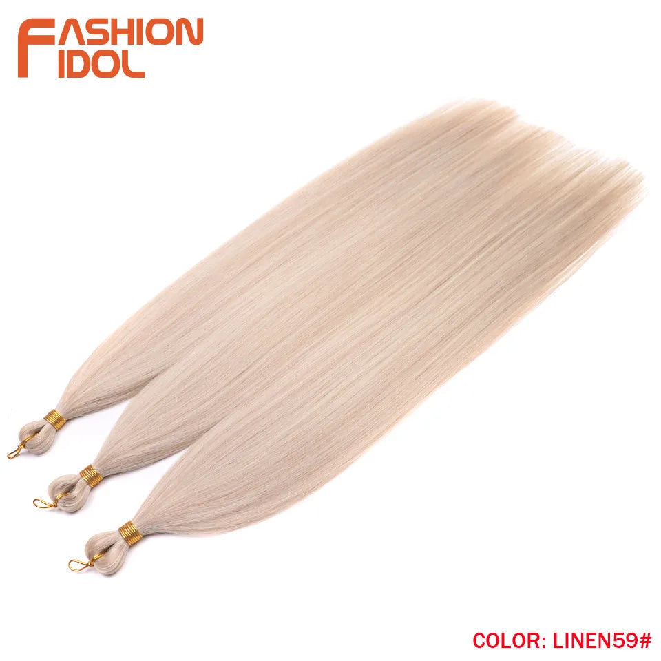 Straight Ponytail Crochet Braiding Hair 28 Inch 3 Packs Synthetic