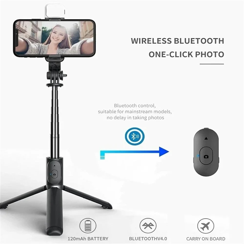 Selfie Stick Tripod with Fill Light & Bluetooth Remote