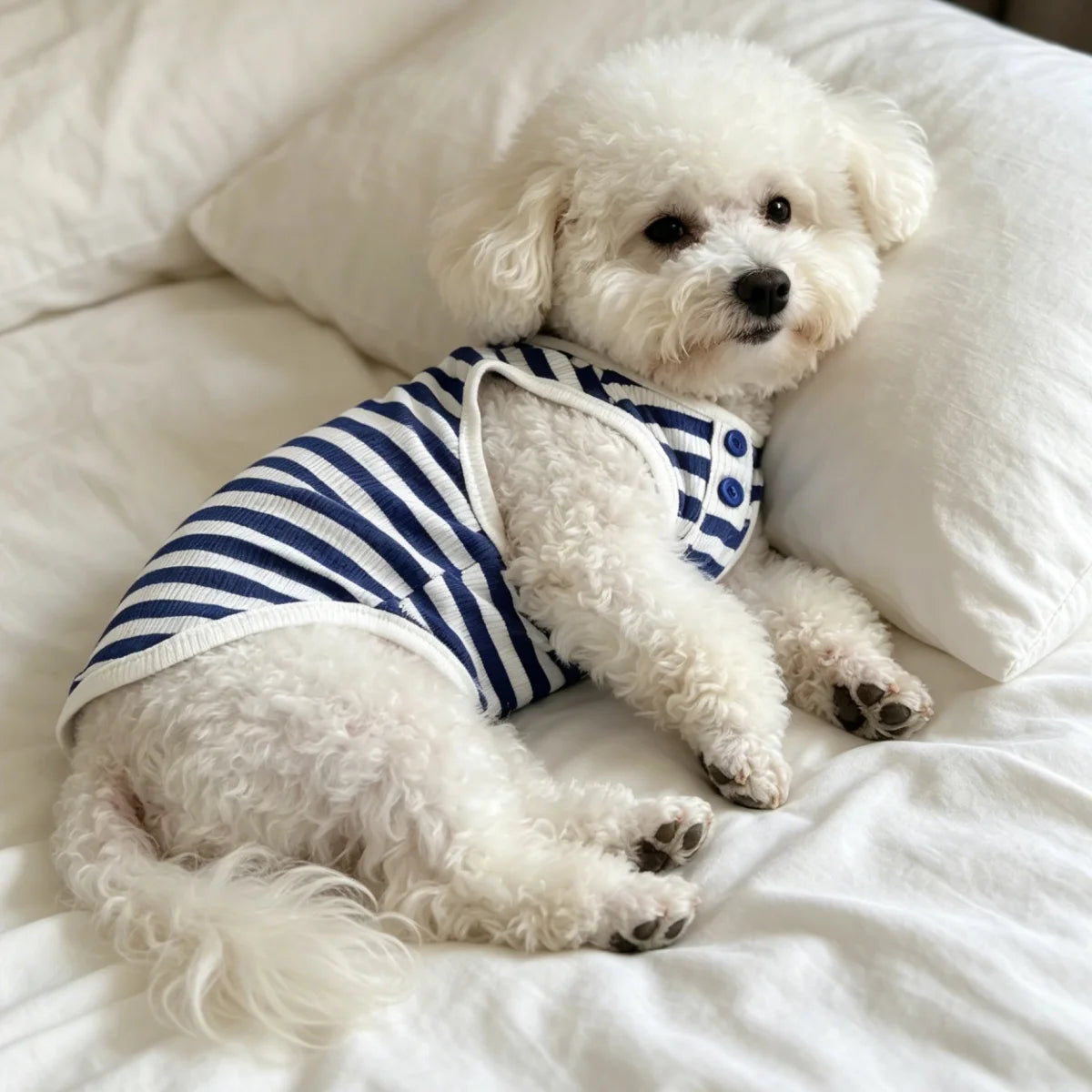 Striped Dog Vest – Breathable Summer Tank Top for Small Dogs