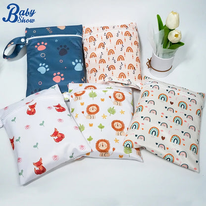 Waterproof Wet Dry Diaper Bag 20x25cm PUL Zipper Pouch