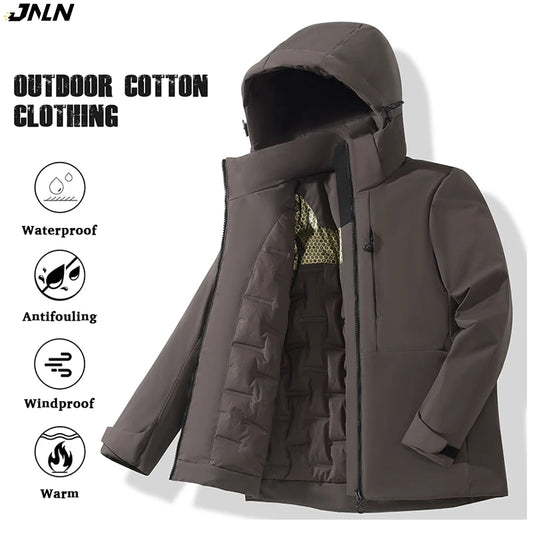 Waterproof Fleece Jacket Unisex Winter Windbreaker Hiking Coat
