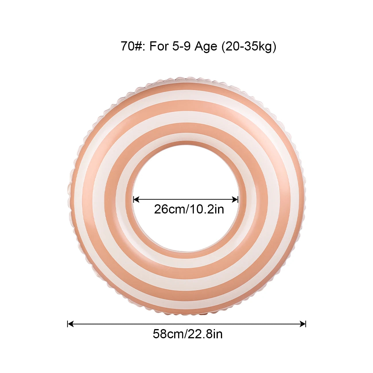 Inflatable Swim Ring Pool Float for Kids & Adults – Striped Inner Tube