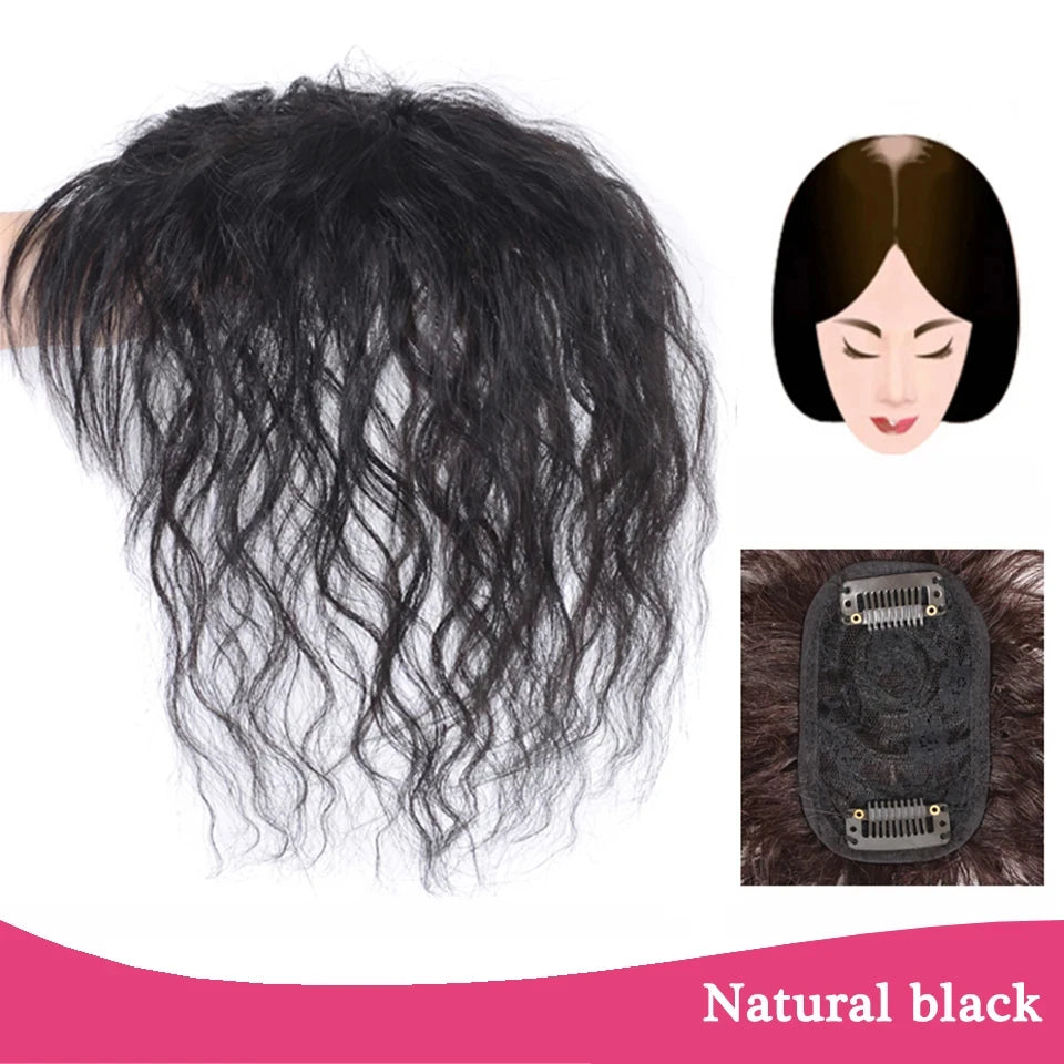 Clip-In Hair Topper with Bangs – Invisible Seamless Crown Coverage