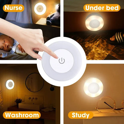 LED Night Light – USB Rechargeable Portable Touch Lamp for Bedroom