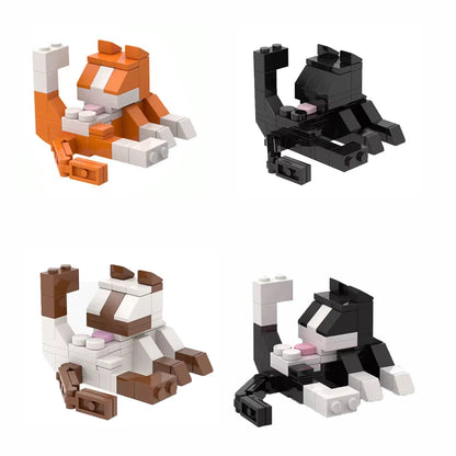 Cat Building Blocks MOC Set – Cute Animal Brick Figure for Kids