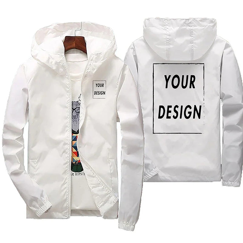 Custom Print Men's Waterproof Windbreaker Jacket – Personalized Hoodie