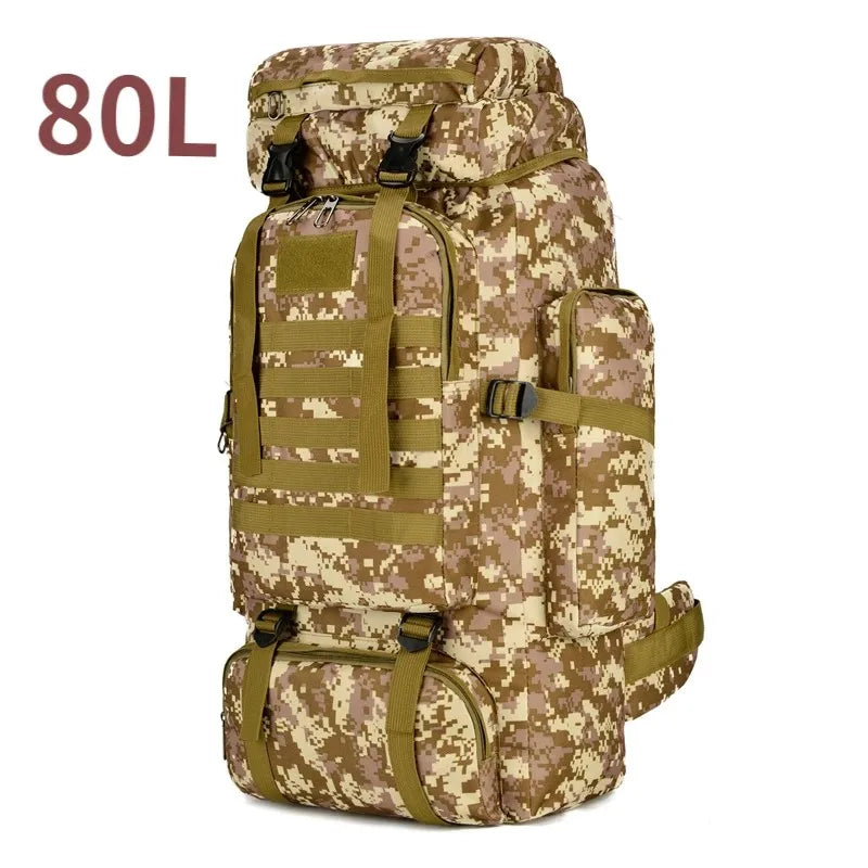 Large Tactical Hiking Backpack – 80L/100L Military Molle Bag for Camping & Travel