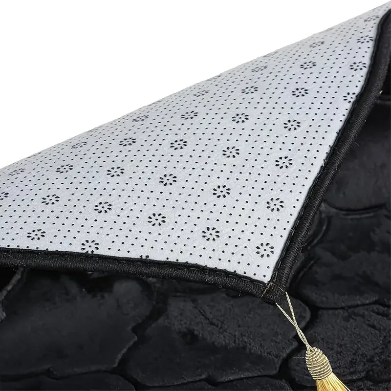 Islamic Prayer Rug – Thick Soft Flannel Mat with Tassels, Anti-Slip