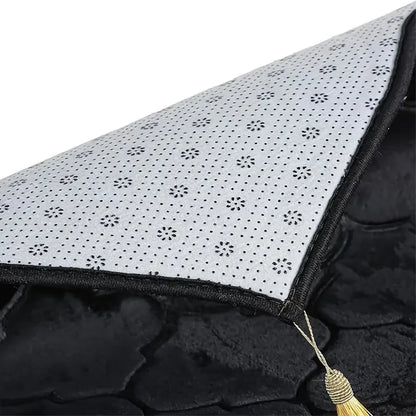 Islamic Prayer Rug – Thick Soft Flannel Mat with Tassels, Anti-Slip