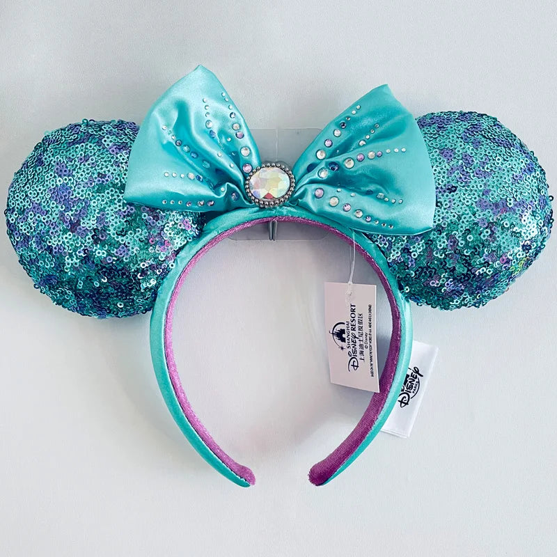 Disney Princess Minnie Ears Headband – Sequin Bow Hair Hoop