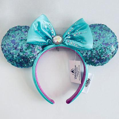 Disney Princess Minnie Ears Headband – Sequin Bow Hair Hoop