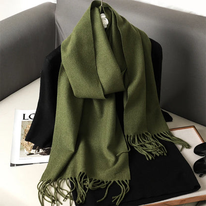 Cashmere-Feel Winter Scarf – Women's Long Warm Pashmina Shawl & Wrap