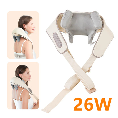 Neck & Shoulder Massager Shawl – Wireless Kneading with Heat