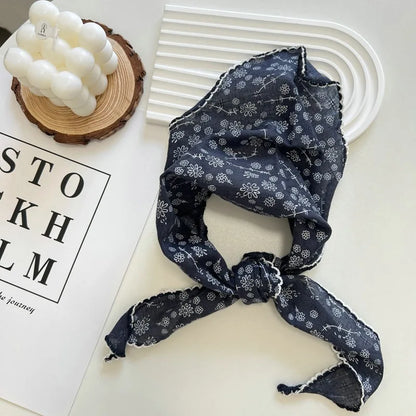 Floral Triangle Bandana Scarf – Women's Hair Head Wrap & Neck Tie