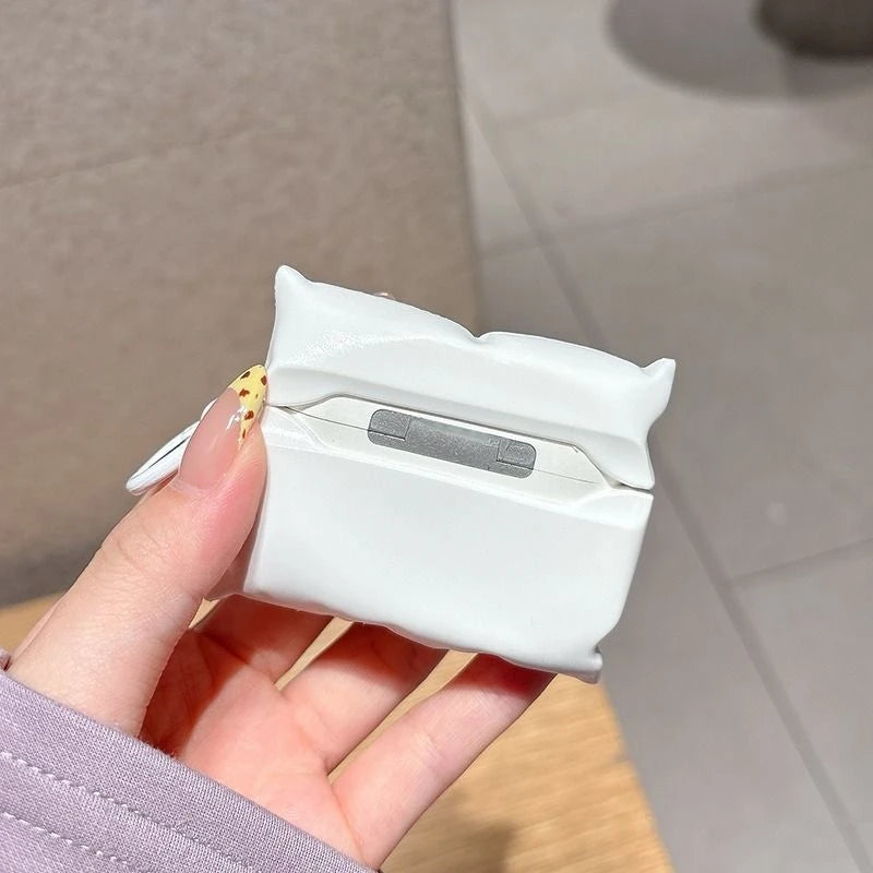 Pillow AirPods Case Soft Silicone with Carabiner Clip