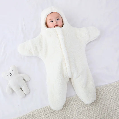 Baby Fleece Romper – Hooded One-Piece Winter Jumpsuit