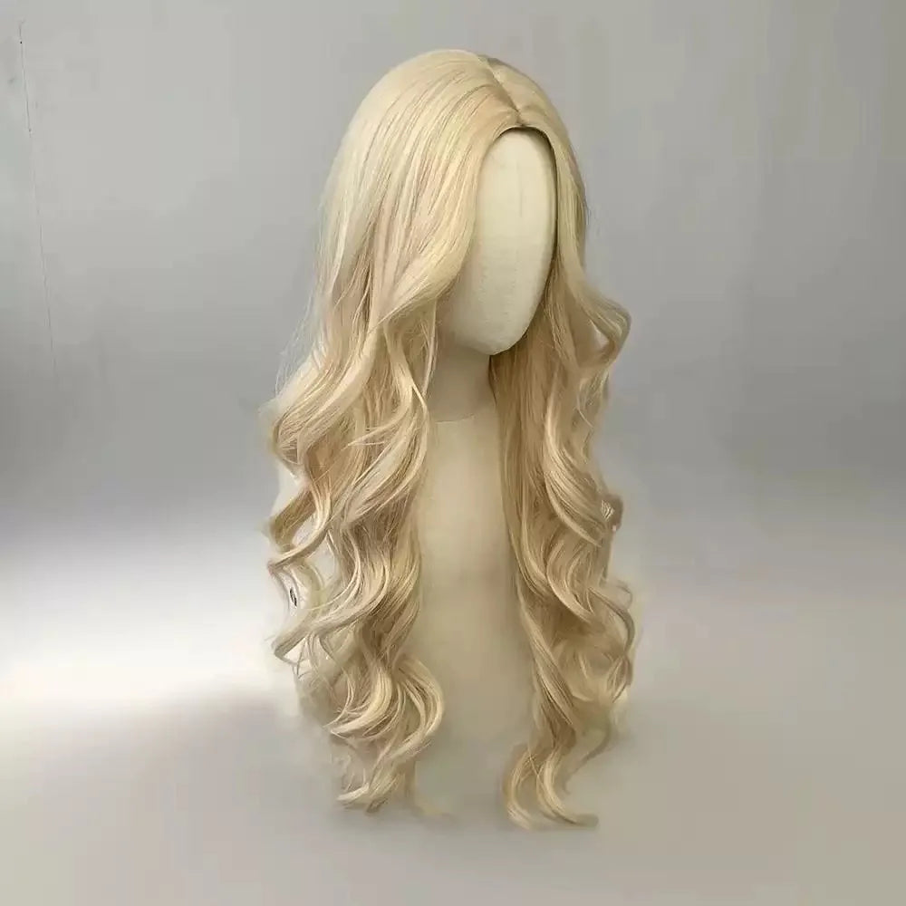Long Blonde Wavy Synthetic Wig – Cosplay & Party Hair