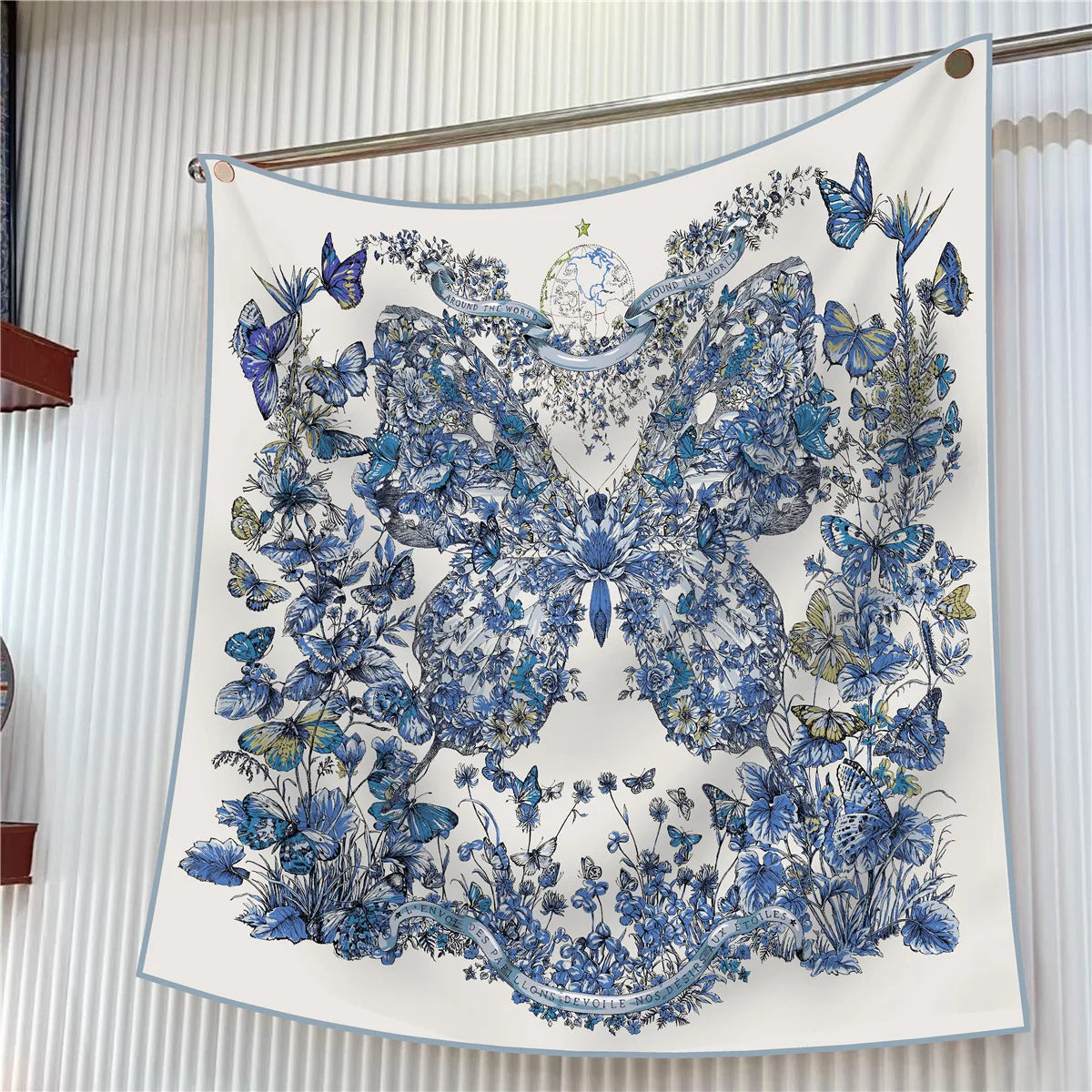Luxury Silk Square Scarf Women Floral Paisley Print 90cm