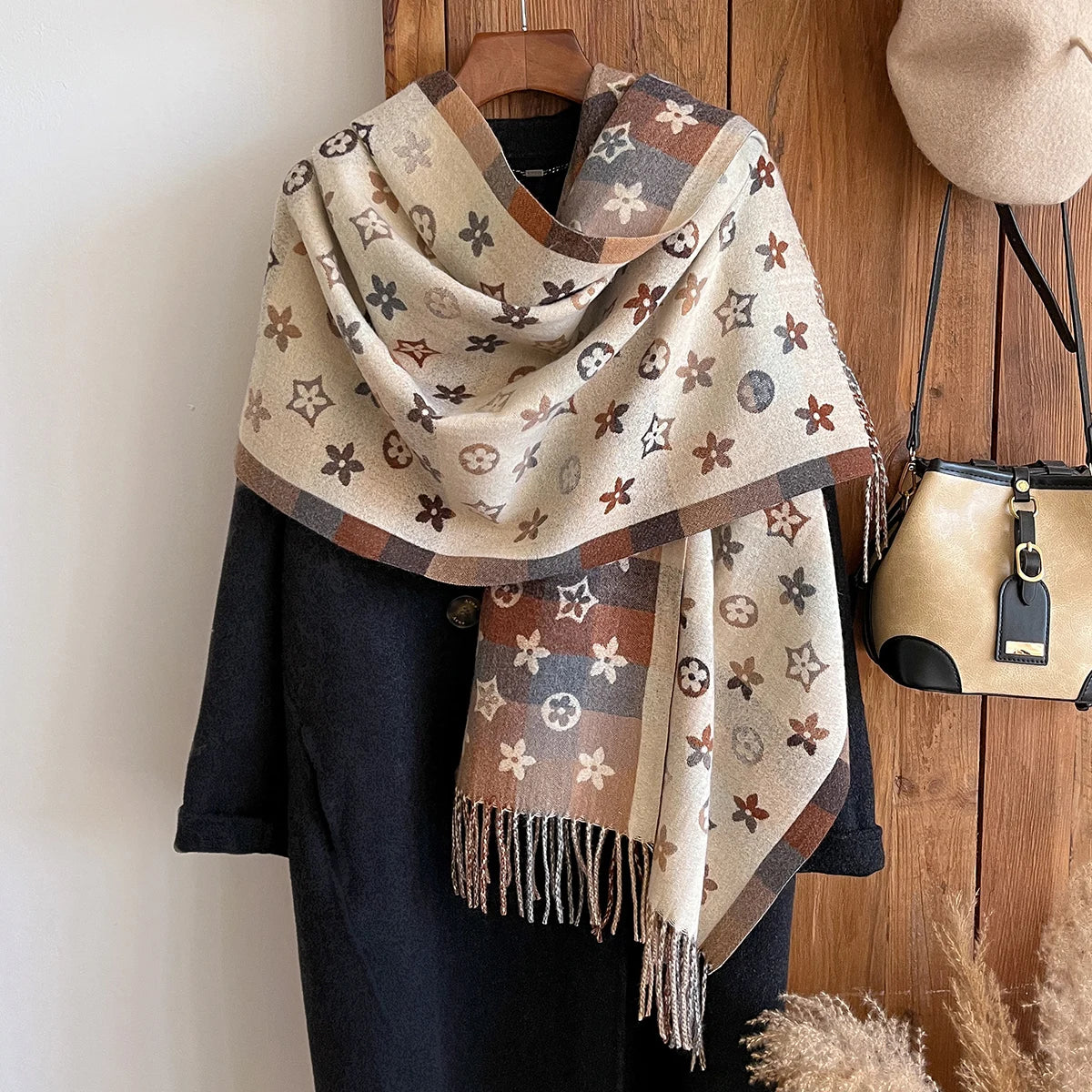 Cashmere Pashmina Shawl Scarf – Women's Winter Blanket Wrap