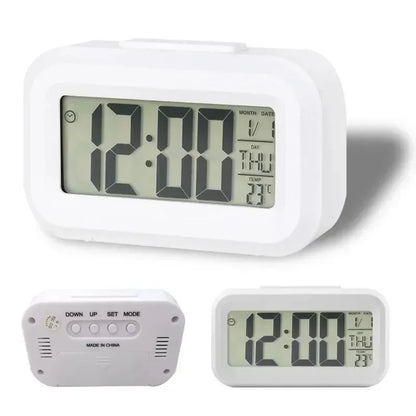 LED Digital Alarm Clock with Backlight, Date & Temperature Display
