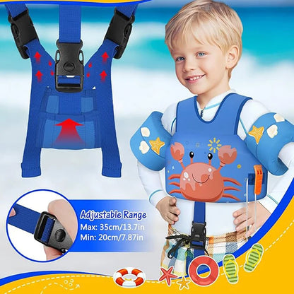 Kids Swim Vest with Arm Floaties – Toddler Pool Float 15–70 lbs