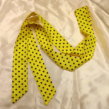 Silk Ribbon Neck Scarf for Women – Polka Dot Skinny Neckerchief & Bandana