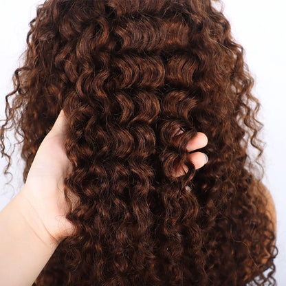 Chocolate Brown Deep Wave HD Lace Front Wig – 13x6, 180%/220%/250% Density