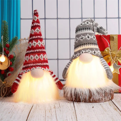 LED Christmas Gnome Plush Doll with Lights – Holiday Decoration