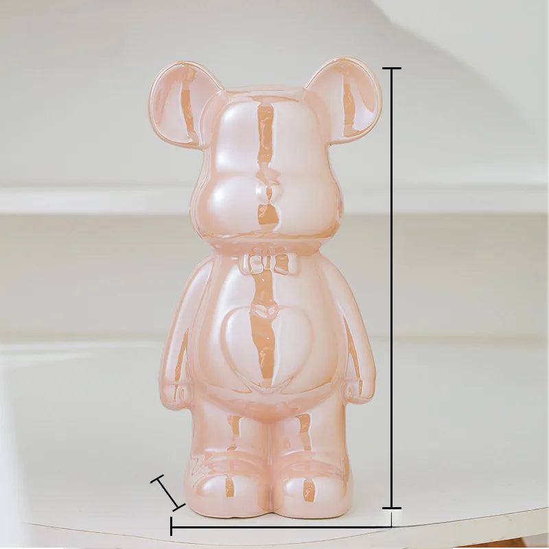 Bear Brick Ceramic Statue – Aesthetic Home Decor Figurine