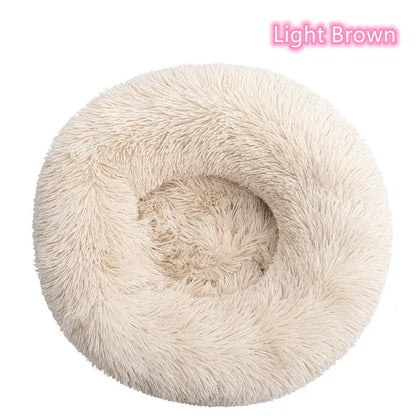 Calming Donut Cat Bed – Super Soft Plush Washable Pet Sleeping Cushion
