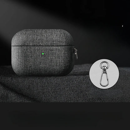 Fabric Texture AirPods Case with Carabiner Clip