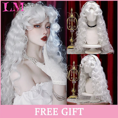 Cosplay Synthetic Wig with Bangs – Long Straight 24 Inch, Heat Resistant