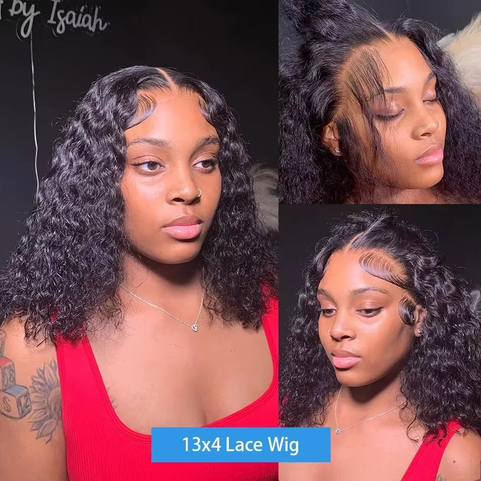 Deep Wave Curly Bob 13x4 HD Lace Front Human Hair Wig