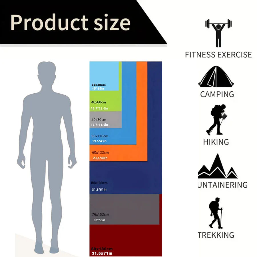 Microfiber Sports Towel with Mesh Bag – Quick Dry, Sand Free