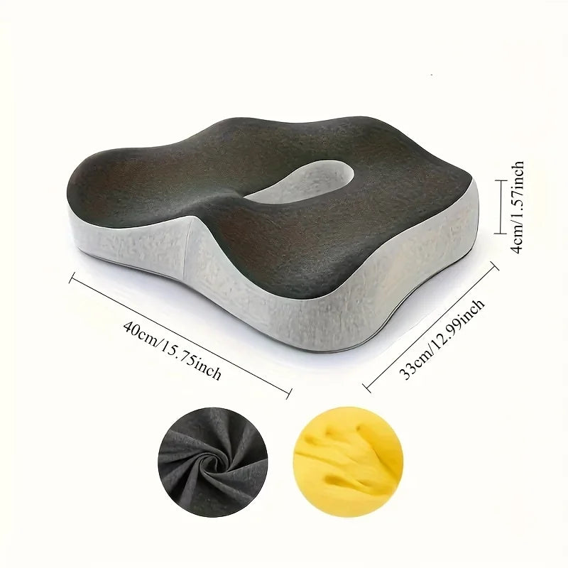 Memory Foam Seat Cushion – 3-Zone Ergonomic Posture Support