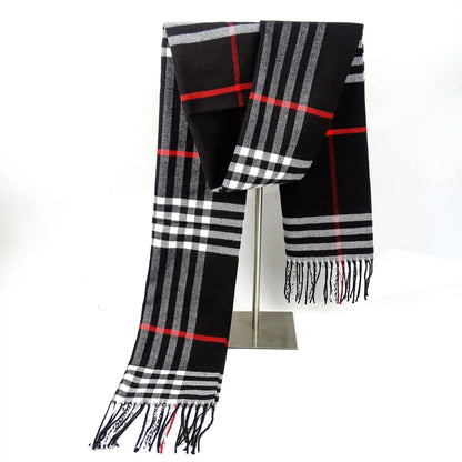 Cashmere Plaid Scarf – Luxury Winter Shawl & Wrap for Women & Men