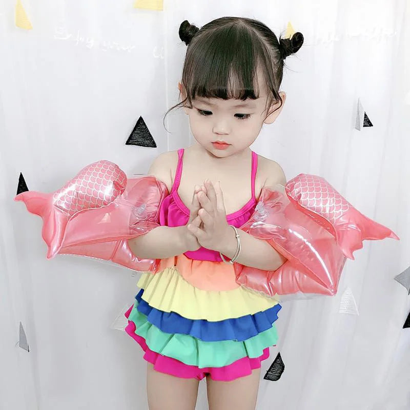 Inflatable Swim Arm Bands Kids Pool Floaties with 3D Design