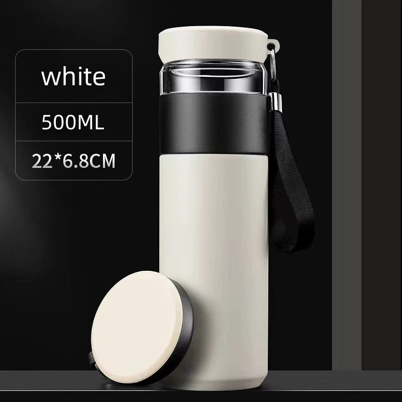 Tea Infuser Travel Mug – 500ml Insulated Stainless Steel Vacuum Flask