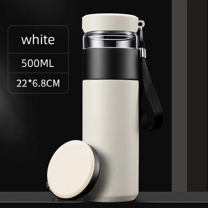 Tea Infuser Travel Mug – 500ml Insulated Stainless Steel Vacuum Flask
