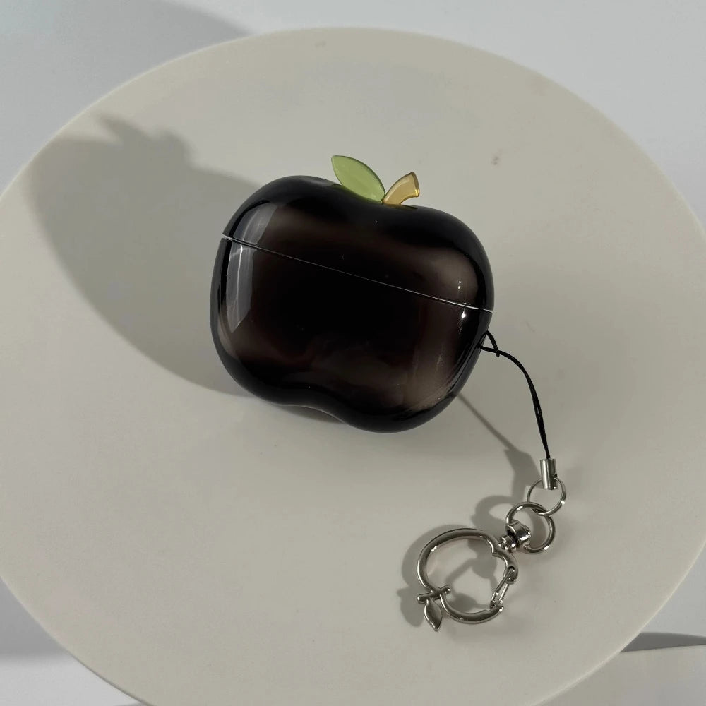Apple Shape AirPods Case with Charm Lanyard – Drop-Proof TPU