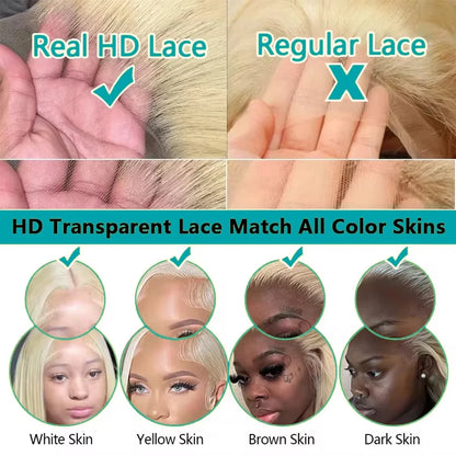 613 Blonde Body Wave Wig – 13x6 HD Lace Frontal 100% Human Hair