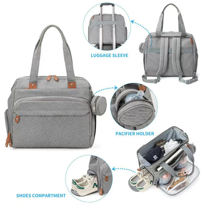 Large Diaper Bag Backpack – Maternity Nappy Bag with Pacifier Pouch