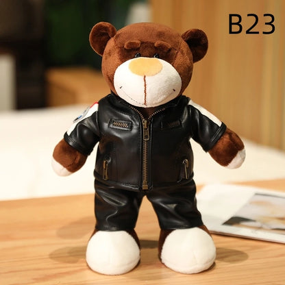 Motorcycle Helmet Teddy Bear Plush Toy – Kawaii Biker Bear Stuffed Animal Gift