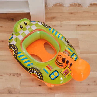 Baby Pool Float with Sunshade – Inflatable Infant Swim Ring Seat